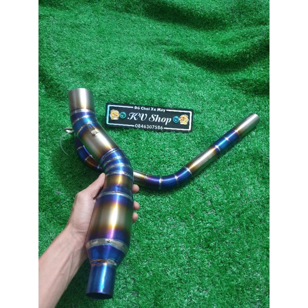cổ pô titan winner x/v3/v4 /sonic bầu tổ ong 2 khúc họng 32-51mm