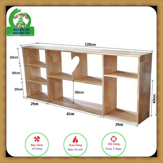 Kệ sách treo tường rộng 1m2 gỗ tự nhiên cao cấp