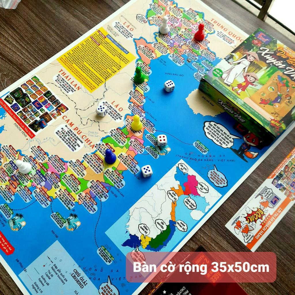 Board game-Du lịch xuyên Việt Foxi-đồ chơi phát triển tư duy-tăng sự hiểu biết-dễ chơi-vui nhộn-giá siêu rẻ