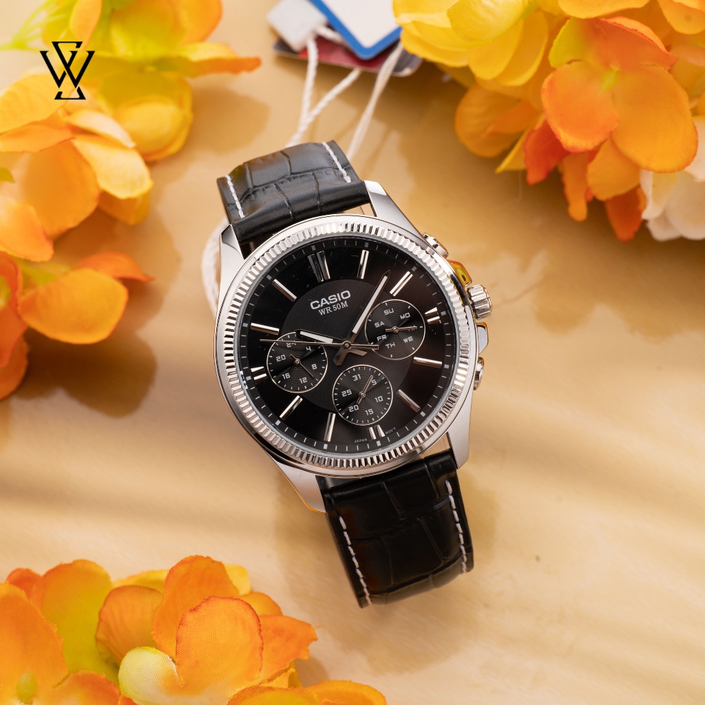 Đồng Hồ Quartz Nam Casio WATCHSTORE MTP-1375L-1AVDF Thiết Kế Kính Khoáng 42mm, Dây Đeo Da Và Vỏ Thép Không Gỉ