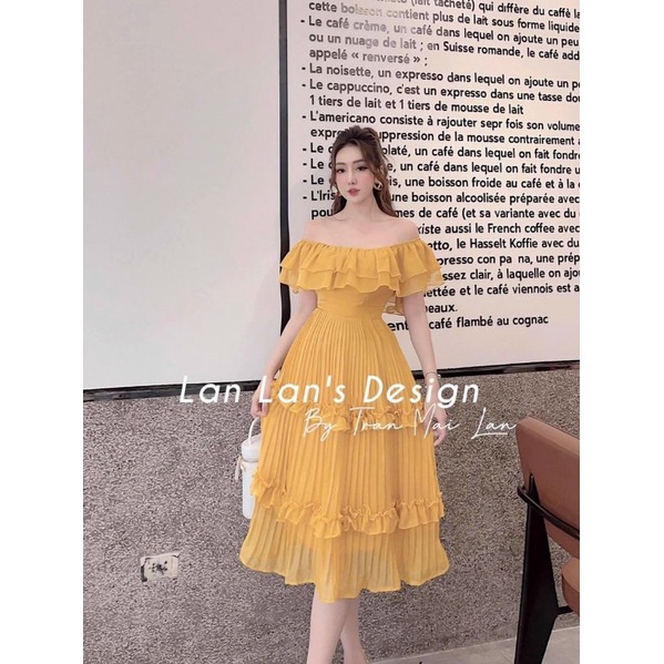 Đầm bẹt vai tiểu thư cao cấp bèo