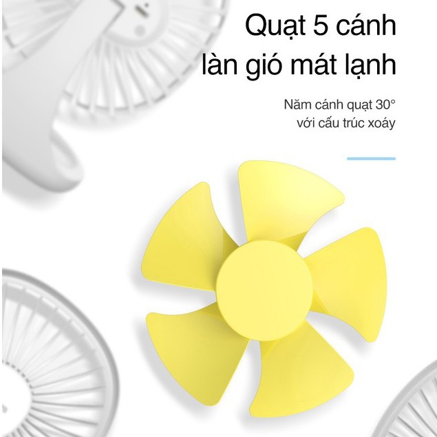 [3 MỨC TỐC ĐỘ] QUẠT BASEUS PUDDING-SHAPED CHÍNH HÃNG - QUẠT MINI ĐỂ BÀN CHỐNG ỒN | BigBuy360 - bigbuy360.vn