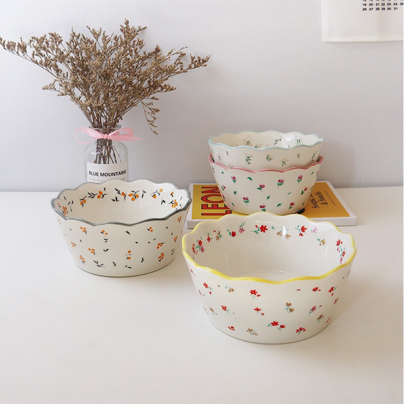 🌈🌈Bát tô sứ họa tiết hoa nhí màu pastel nhẹ nhàng
