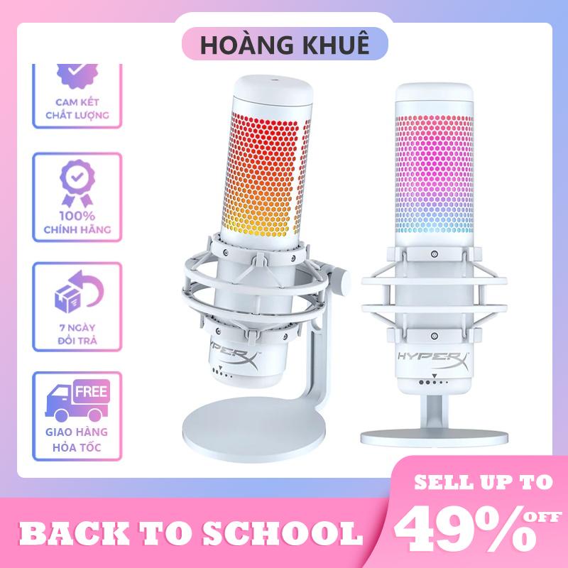 Micro thu âm livestream HyperX QuadCast S - Micro USB (Trắng-Xám) - Led RGB