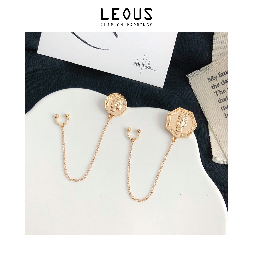 Khuyên tai kẹp vành một bên không bấm lỗ K191 dáng dài Leous Accessories