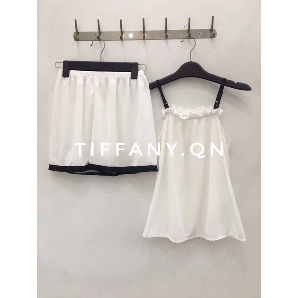 Bộ đồ ngủ công chúa hai mảnh cho bé gái mùa hè trong nhà thoải mái dễ thương