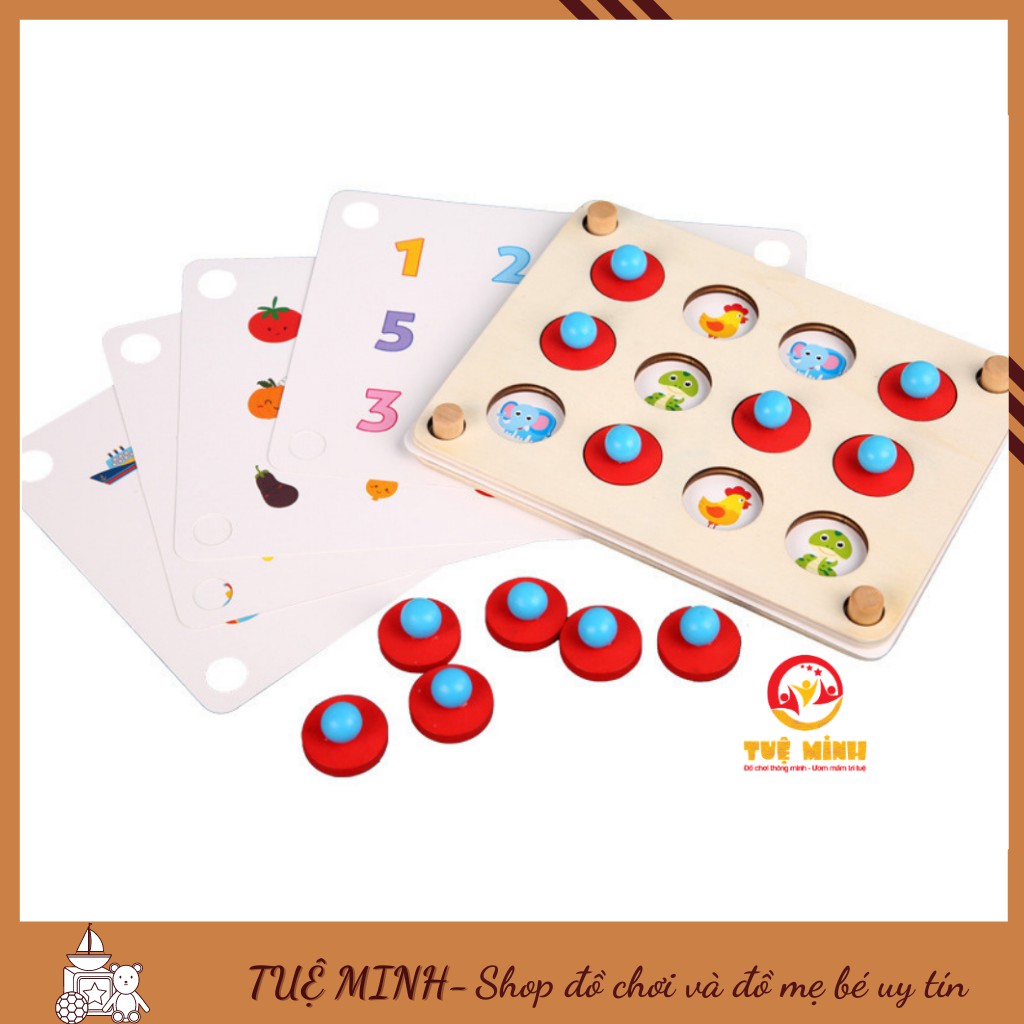 Đồ Chơi Lật Hình♥FREESHIP♥Bộ Đồ Chơi Lật Hình Bằng Gỗ Tuệ Minh 10 Chủ Đề Cho Bé Rèn Luyện Khả Năng Ghi Nhớ