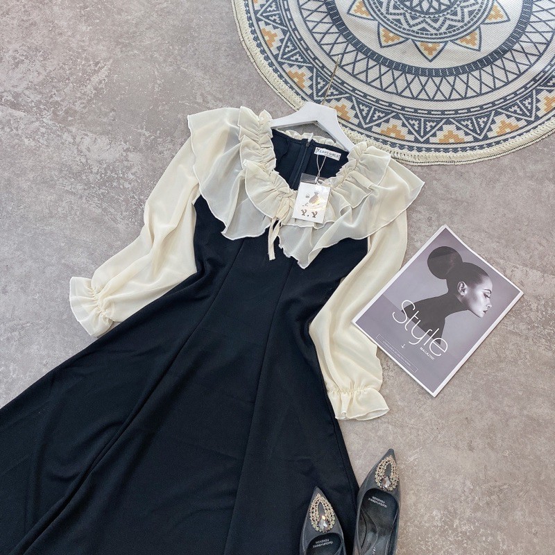 Váy Phối Tay Von Sang chảnh