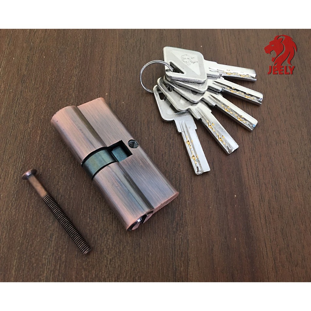 Lõi ruột khoá  2 bên chìa màu nâu đồng - vỏ hợp kim lõi thau JEELY 7F -