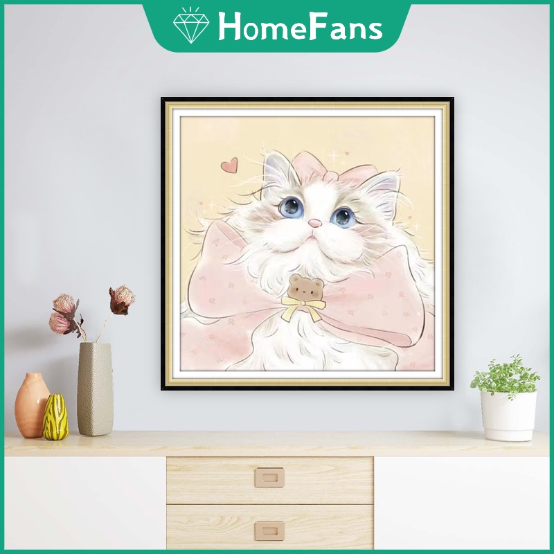 Bộ Tranh Đính Đá 5D Tự Làm 30x30cm / 40x40cm / 50x50cm Hình Động Vật Đáng Yêu