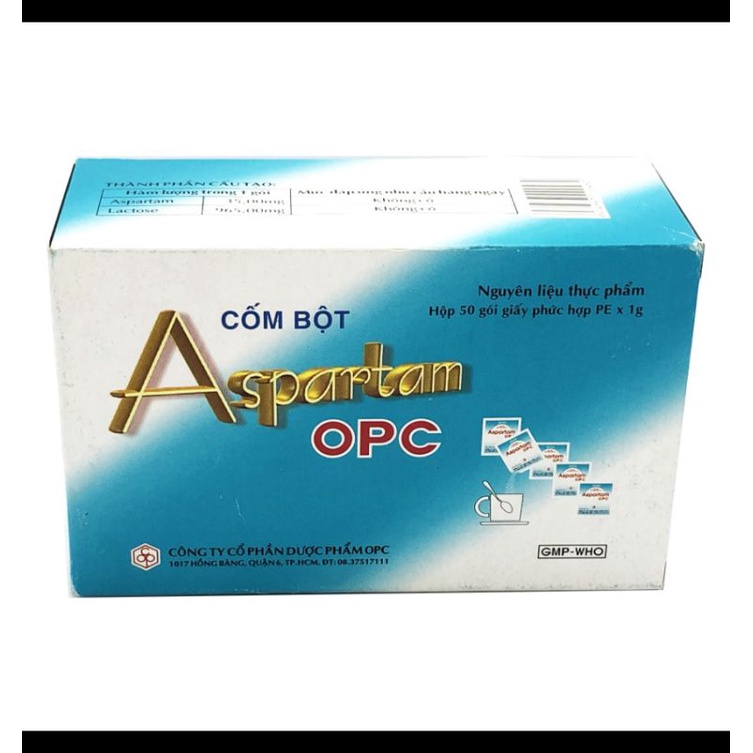 Đường ăn kiêng ASPARTAM OPC - Hộp 50 gói