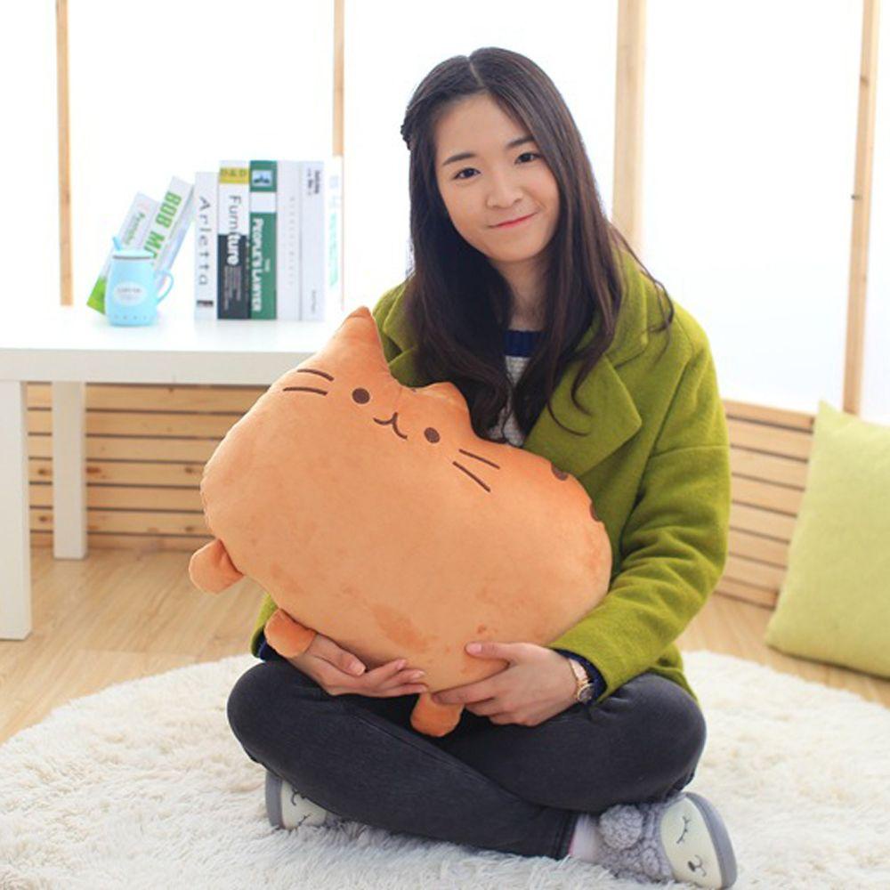 Thú Nhồi Bông Hình Mèo 40 * 30cm Bằng Cotton PP Có Khóa Kéo Dành Cho Trẻ Em