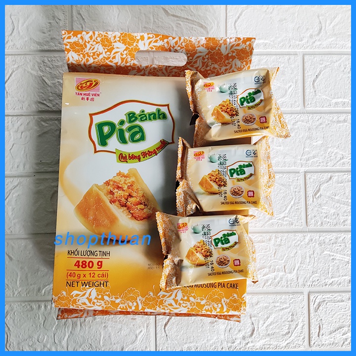 Bánh pía chà bông trứng muối Tân Huê Viên túi 480g