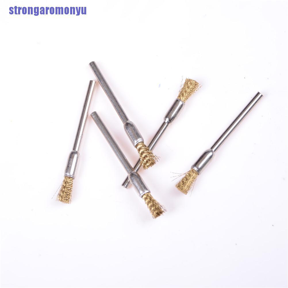 [OMO] Bộ 5 Bàn Chải Dây Đồng 3mm * 5mm Làm Sạch Đánh Bóng Xe Hơi