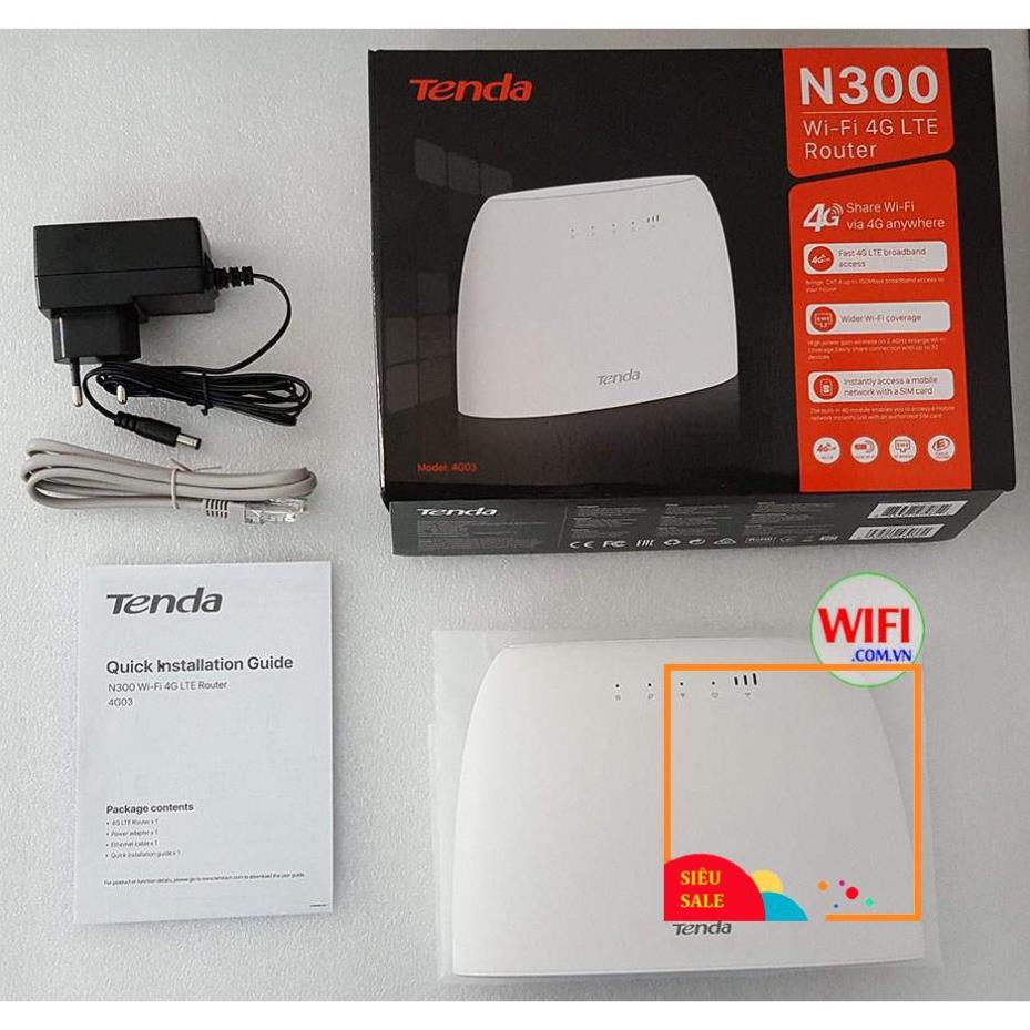 TENDA BỘ PHÁT WIFI 4G / 3G LTE - 4G03 4G680 4G180 - CÓ CỔNG LAN - CHÍNH HÃNG 36 THÁNG Văn Phòng  Xe Khách, Lắp Cam