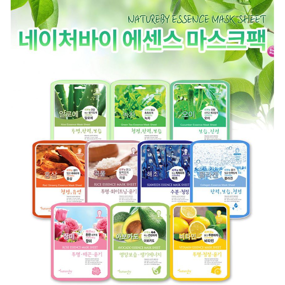 [ 15 Loại ] Combo 10 Mặt Nạ Dưỡng Da Natureby Esence Mask Sheet 23ml