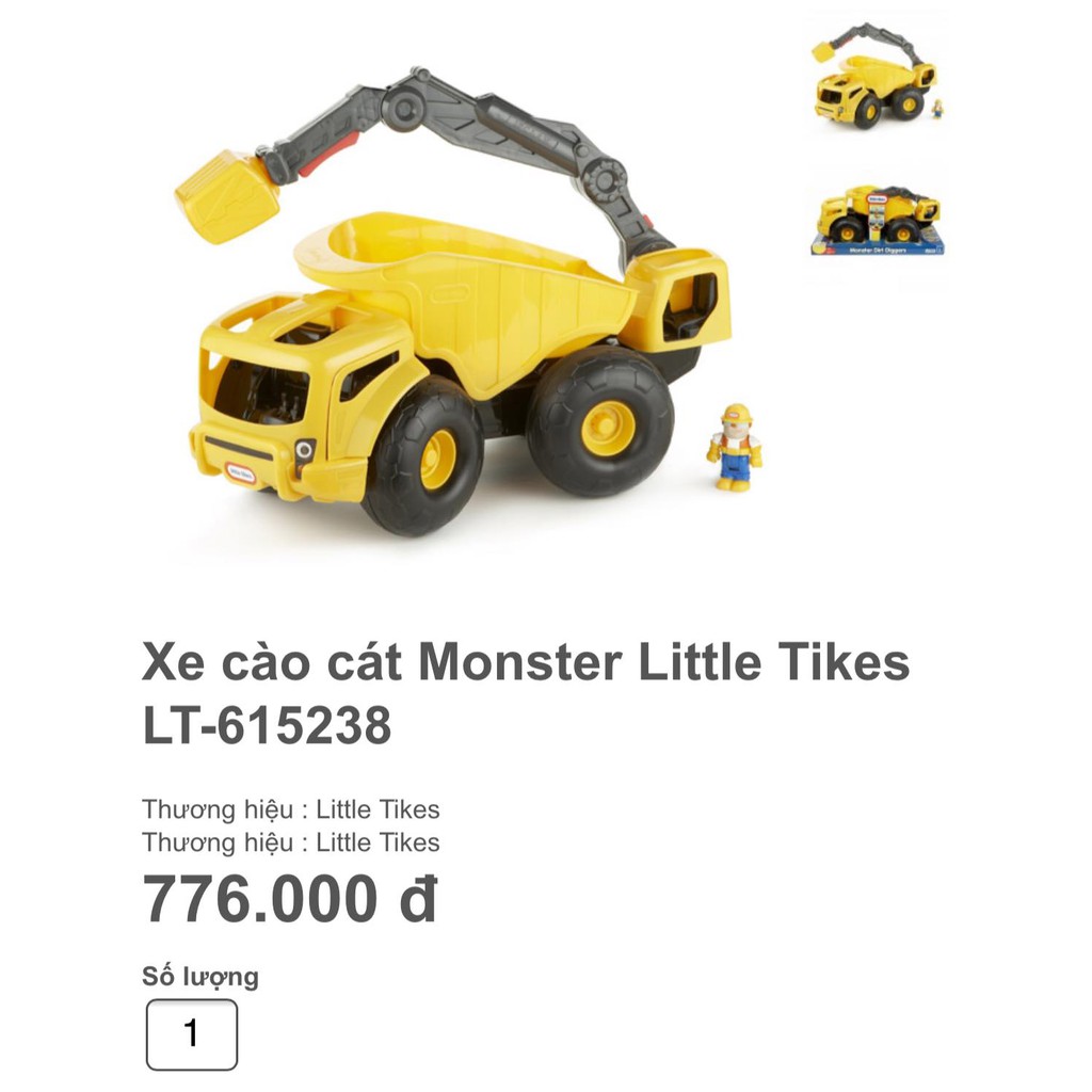 Xe xúc cát Little Tikes