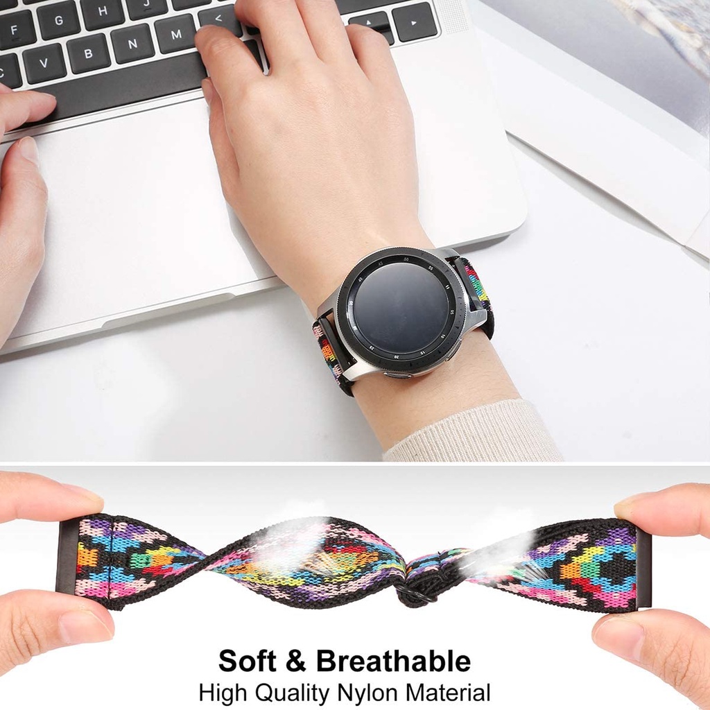 Dây Đeo Nylon Co Giãn Điều Chỉnh Được Cho Đồng Hồ Samsung Galaxy watch 4/classic/46mm/Active 2/Gear S3/Azfit Huawei GT 2/3 Pro