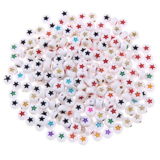100 Chiếc Ngôi Sao Acrylic Hạt Rời Miếng Đệm Hạt Trang Sức Làm Vòng Tay DIY Vòng Cổ