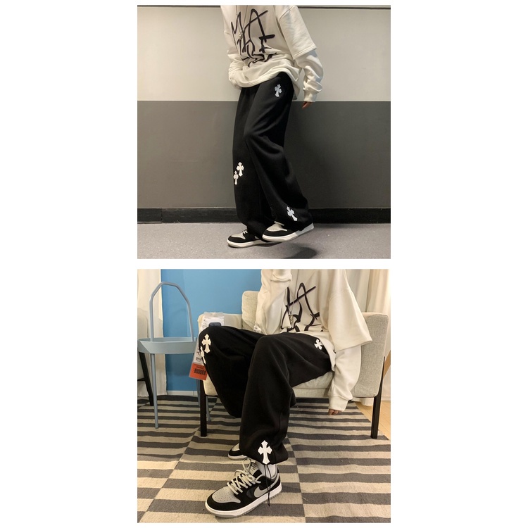 Quần dài ống rộng phong cách Âu Mỹ thời trang thu đông mới năm 2022 cho nam