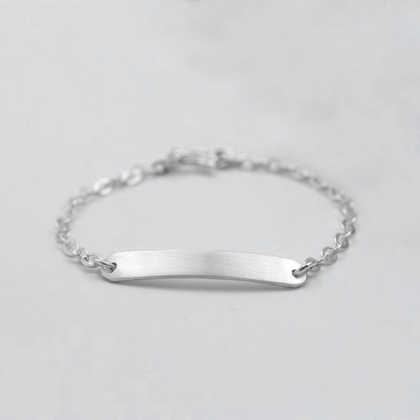 Lắc tay bạc unisex trẻ em khắc tên theo yêu cầu chất liệu bạc S925 thời trang phụ kiện trang sức Viễn Chí Bảo L400266