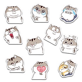 Bộ sticker mèo ami bụng bự trang trí mũ bảo hiểm, đàn, guitar, ukulele, điện thoại laptop
