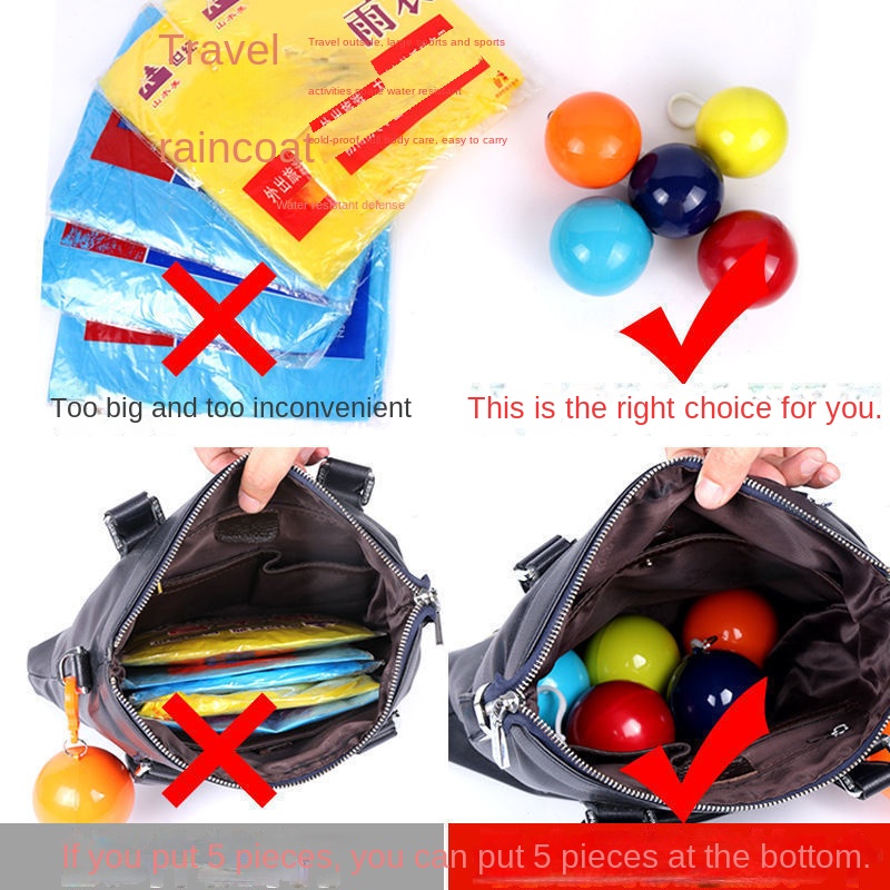 Áo Mưa Mini Dày Dặn Dạng Nén Dùng Một Lần Tiện Lợi