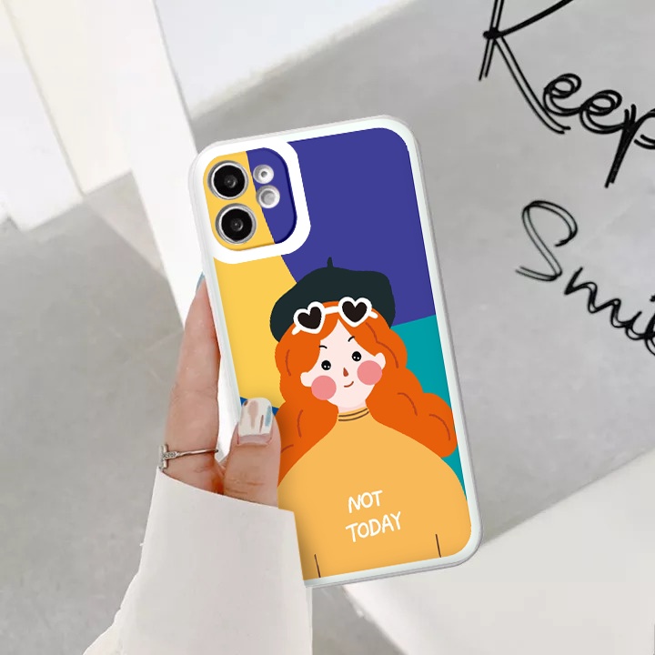 Ốp lưng iphone Cô gái sắc màu cạnh vuông lỗ camera ốp iphone 6/6splus/7/7plus/8/8plus/x/xr/xs/11/12/13/pro/promax tr1146