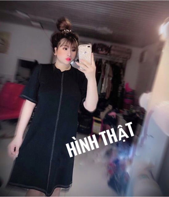 Đầm suông trơn viền dọc 60-85kg(hình thật ảnh cuối) | BigBuy360 - bigbuy360.vn