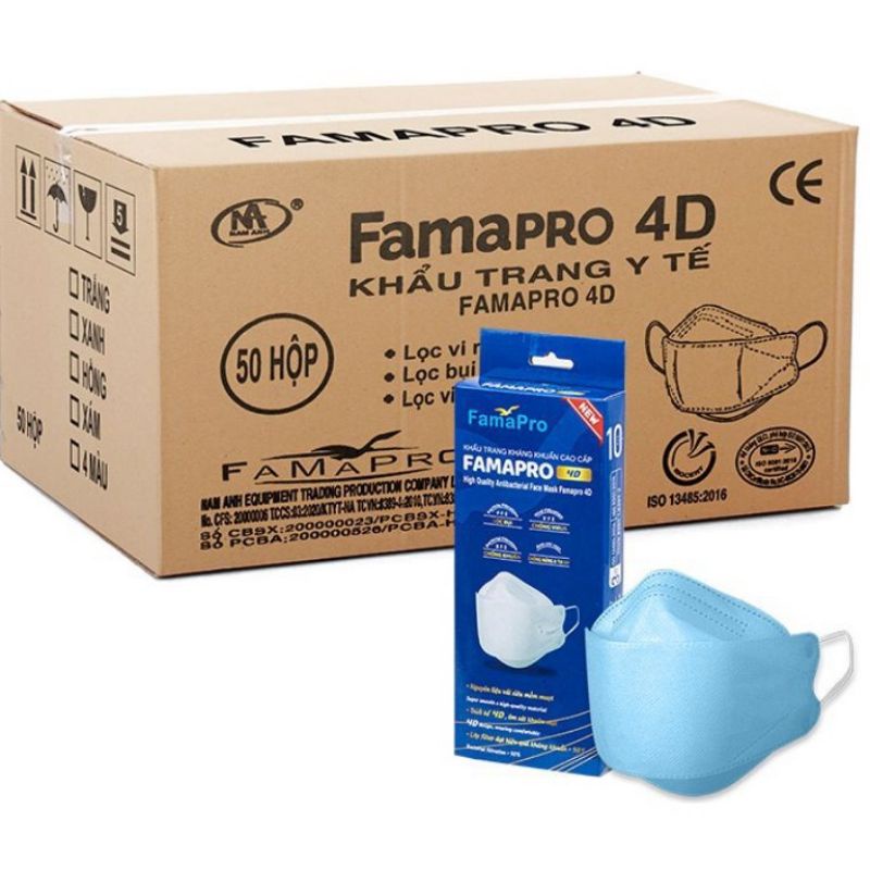 1 Thùng 500  cái khẩu trang 4D chính hãng Famapro Nam Anh