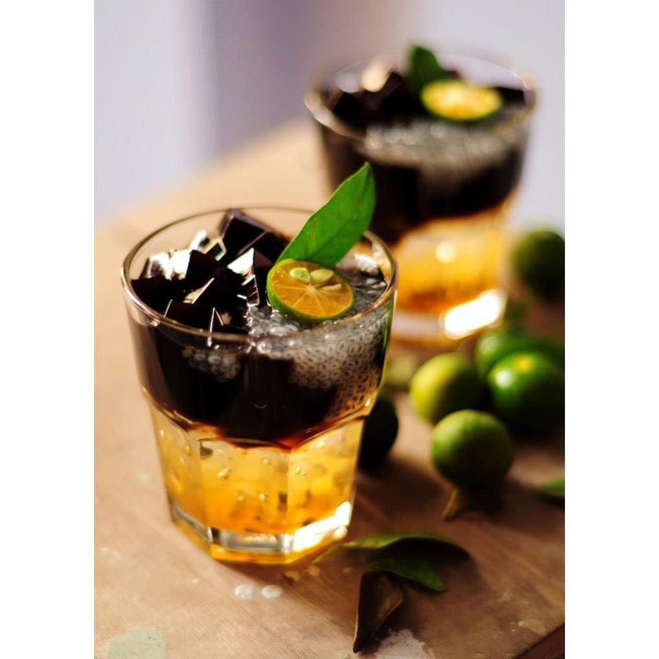 Sương sáo ăn liền Wonderful lon 850g topping, thạch