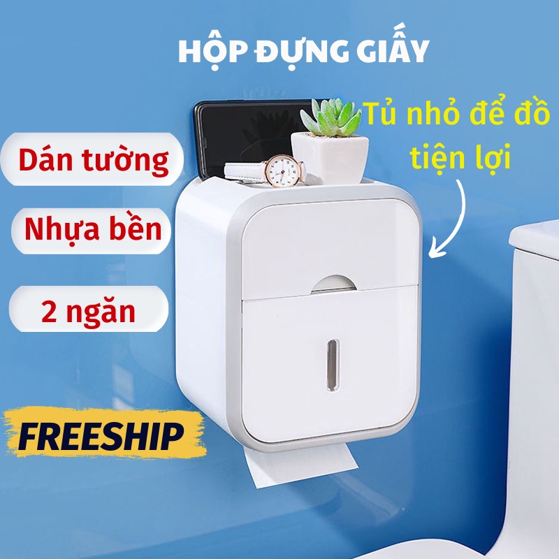 Hộp Đựng Giấy Vệ Sinh Hộp Đựng Giấy Có Ngăn Kéo Phụ Tiện Lợi KHO GIA DỤNG TRẦN PHÚ