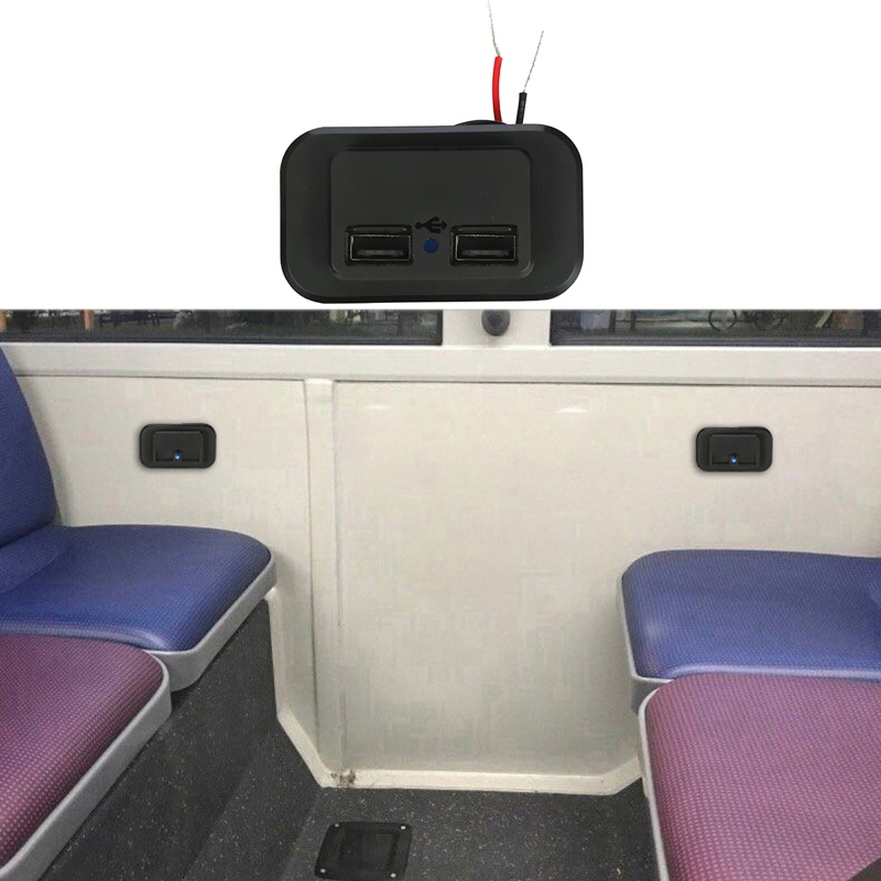 Bộ Sạc Điện Thoại Nhanh Hai Cổng USB 12-24V 3.1A Dành Cho Xe Hơi / Xe Tải / Tàu Thuyền