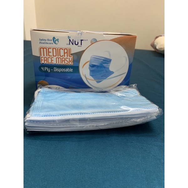 Bịch 10 cái Khẩu trang y tế 4 lớp xuất khẩu hàng cty cao cấp màu xanh Dương