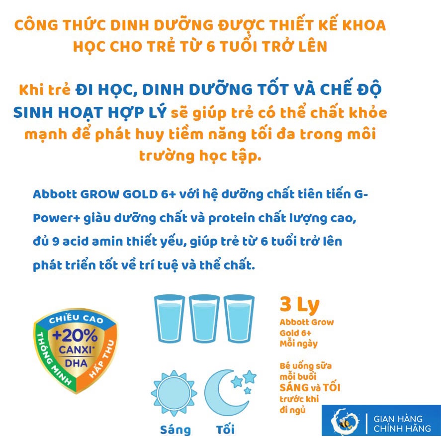 Sữa Bột Abbott Grow 6+ Tăng Cân, Tăng Chiều Cao, Bé Thông Minh Hơn BEE BEE MART