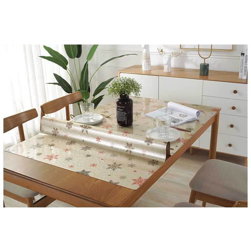 Khăn trải bàn chống thấm PVC tấm trải bàn hoa văn Bắc Âu