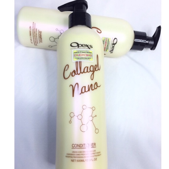 Dầu gội xả Collagen Nano Opexs mềm mượt tóc 500ml