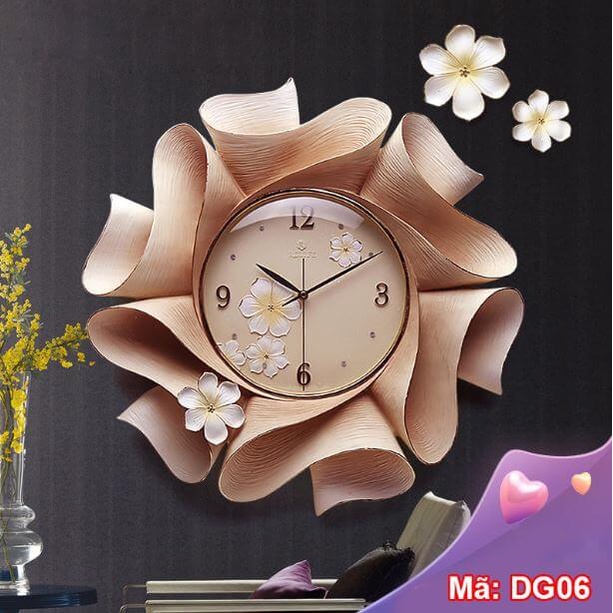 Đồng Hồ Treo Tường trang trí Hoa Đại ,mã 22-Kt 56cm-tranh 3d kim loại,decor tường đẹp,giá rẻ-quà tặng ý ngĩa-bh 5 năm