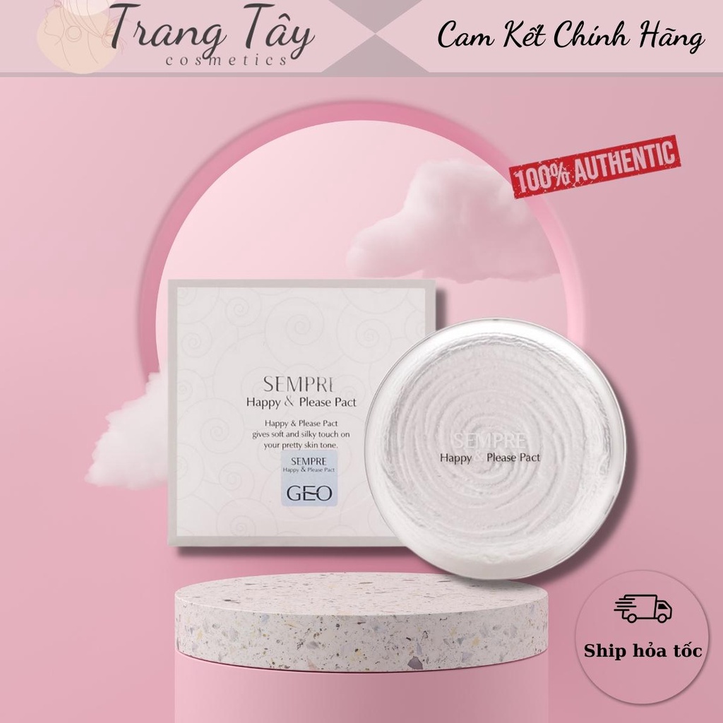 Phấn phủ ngọc trai GEO siêu mịn Sempre Happy & Please Pact