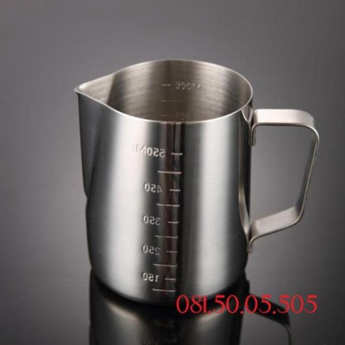 Ca đánh sữa inox có vạch chia 350ml - 550ml - 1 Lít, Lọ rắc bột inox, Bút vẽ latte, Tạo bọt cà phê, Khuôn T332H