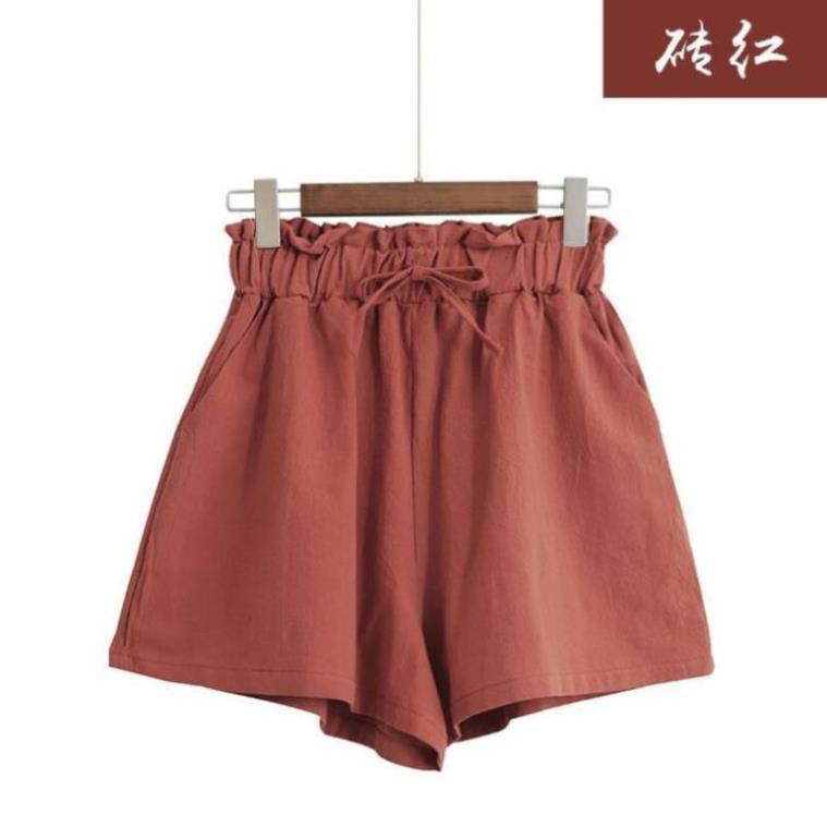 Quần short nữ cạp cao phiên bản hàn quốc, quần lửng ống rộng thể thao BIGSIZE 45-80kg New 💖  ྇ * ❣️