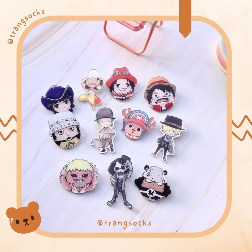 Ghim cài One Piece Luffy, phụ kiện balo, quần áo