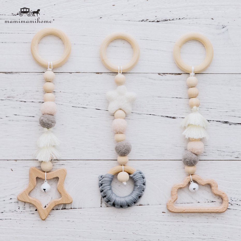 Set 3 đồ chơi gặm nướu MAMIMAMIHOME bằng gỗ hình hoạt hình cho bé sơ sinh