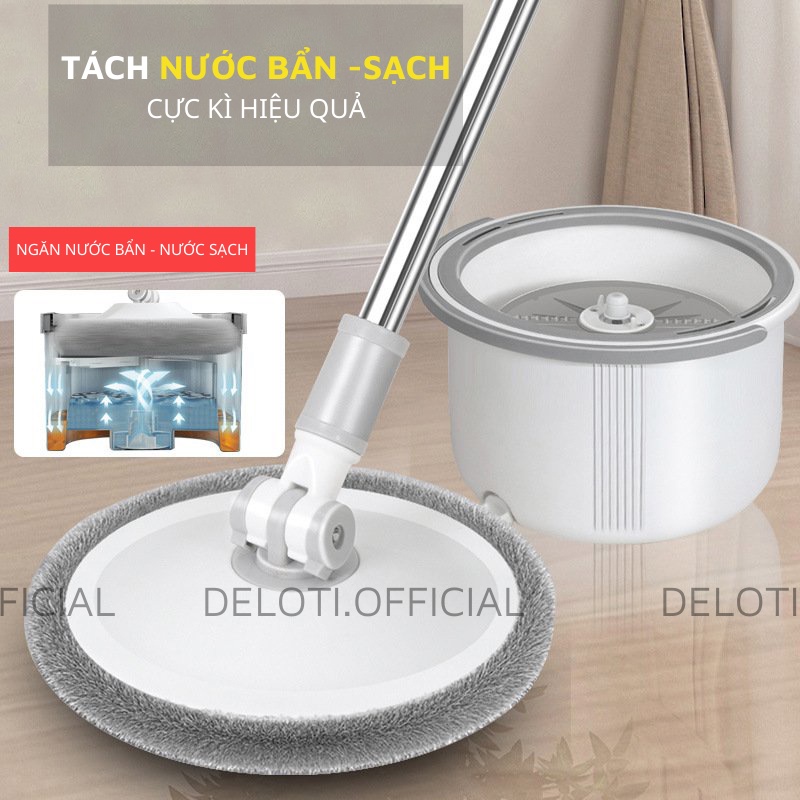 Cây Lau Nhà Tự Vắt Thông Minh K9 Chổi Lau Nhà Tách Nước Bẩn 360 Độ Bộ Lau Nhà Cao Cấp