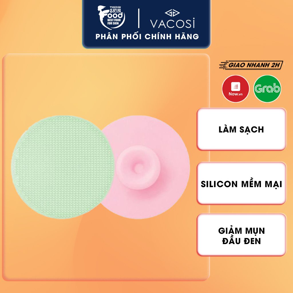 Miếng rửa mặt dạng cao su làm sạch sâu Vacosi Silicone Cleansing Pad DC04