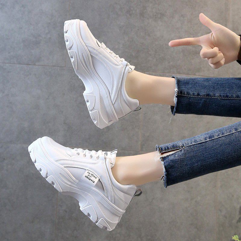 Giày Nữ 👟 Freeship 👟 Giày thể thao trắng đế độn nữ chuẩn hàng xịn loại 1 đế siêu nhẹ | BigBuy360 - bigbuy360.vn