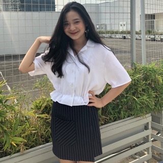 Áo sơmi croptop cổ pyjama