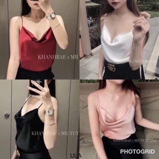 Áo hai dây đổ ngực lụa satin