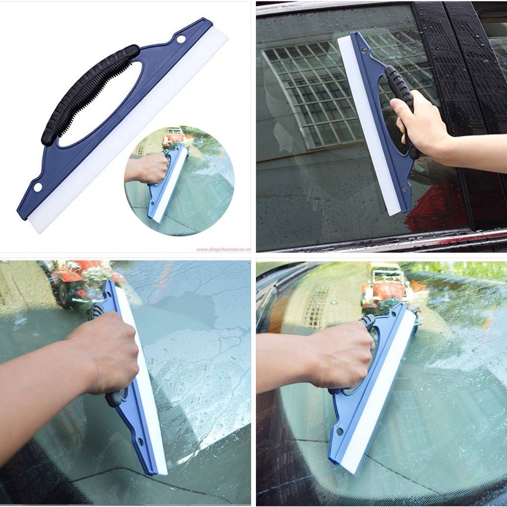 Cây gạt nước lau kính, rửa xe ô tô bằng cao su dẻo silicone tay cầm ngắn gạt siêu sạch- Better_car