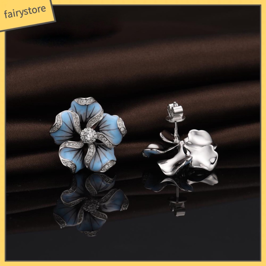 Bông Tai Hình Hoa Đính Đá Lấp Lánh Cho Nữ